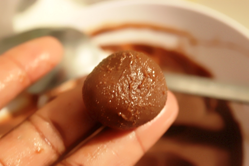truffes au chocolat et crème de coco