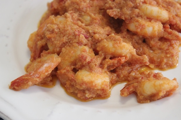 crevettes sautées njansan et huile de coco