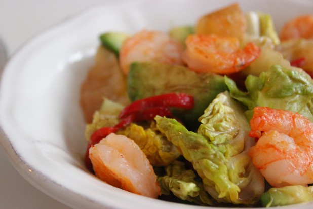 salade à l'avocat, pamplemousse et fruit de la passion 