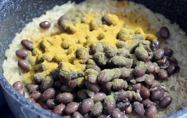 riz pilaf aux haricots rouges 