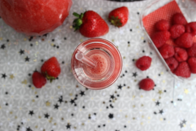 smoothie pasteque fraises framboises et pomelo