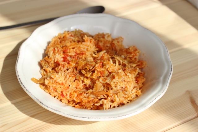 riz sauté à la morue