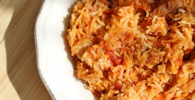 riz sauté à la morue
