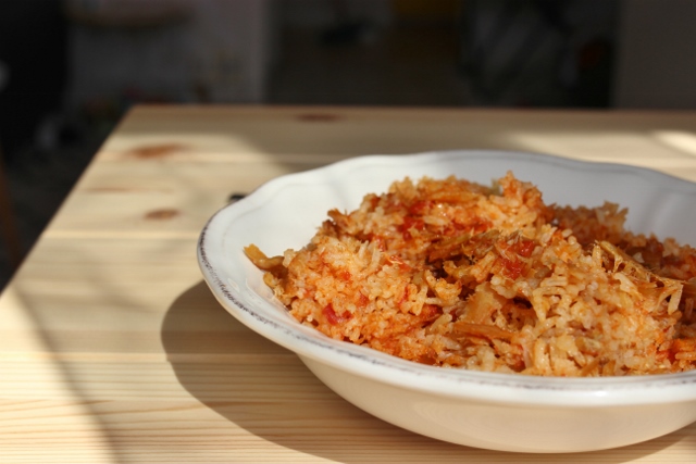 riz sauté à la morue