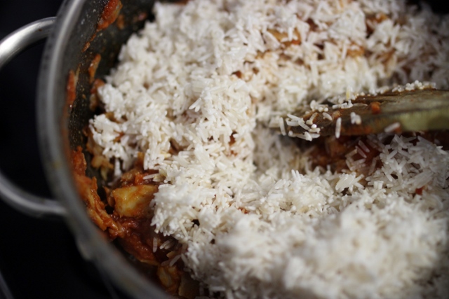 riz sauté à la morue