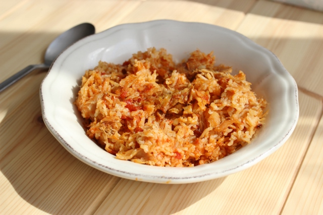 riz sauté à la morue