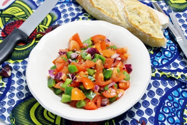 Crevettes-sautées-et-Salsa-de-tomates