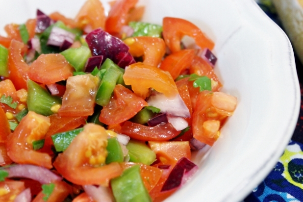 Crevettes-sautées-et-Salsa-de-tomates