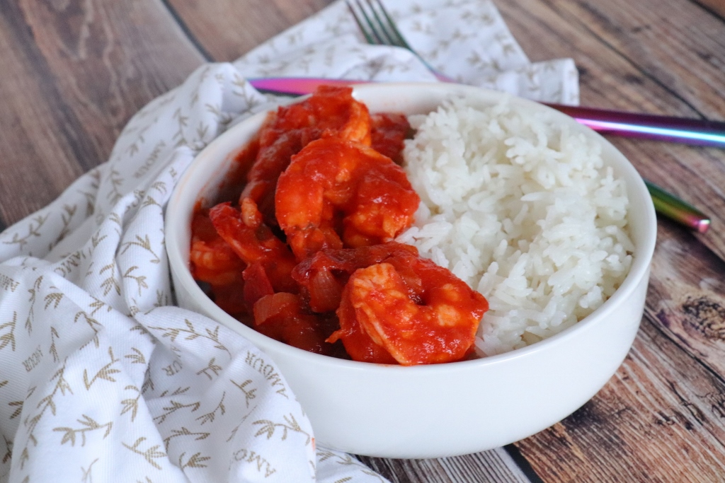 Crevettes sautées au njansan & huile de coco