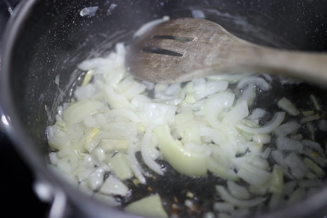 cuisson des oignons