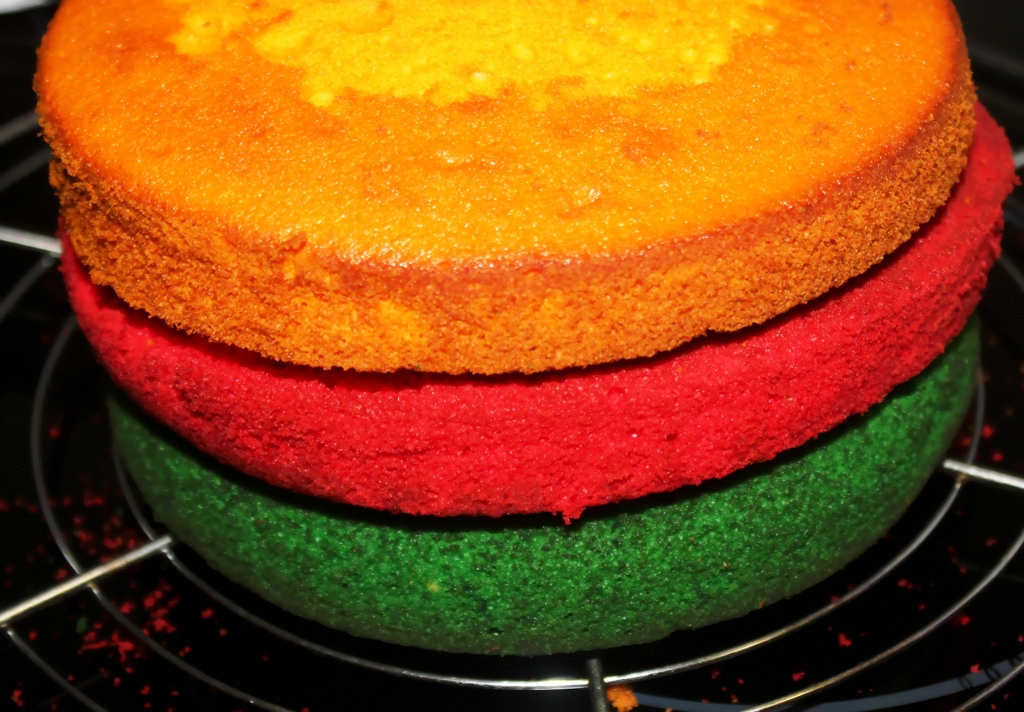 gâteaux vanilles colorés